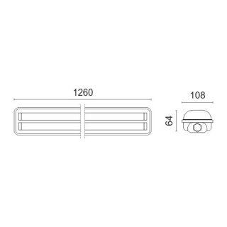 Spotlight Στεγανό Φωτιστικό για λάμπες Led 2x 120cm (5227)