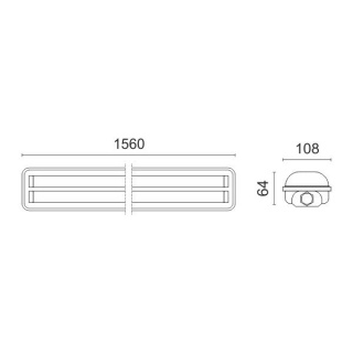 Spotlight Στεγανό Φωτιστικό για λάμπες Led 2x 150cm (5229)