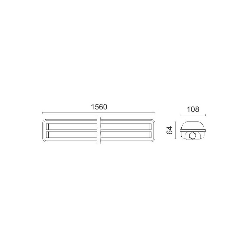 Spotlight Στεγανό Φωτιστικό για λάμπες Led 2x 150cm (5229)