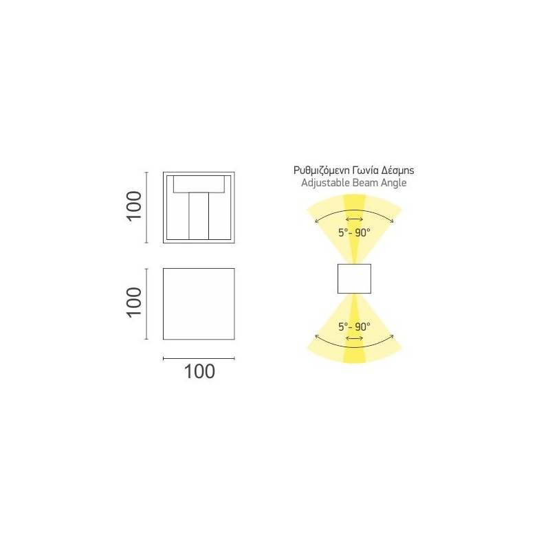 Spotlight Led Επίτοιχη Απλίκα Up-Down 2x 3W 4000K (5928)