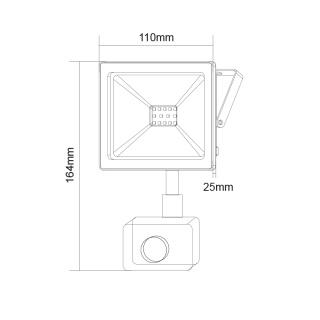 LED SMD προβολέας με αισθητήρα κίνησης Q 10W 110° 3000K (Q1030S)