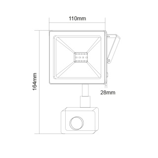 LED SMD προβολέας με αισθητήρα κίνησης Q 20W 110° 3000K (Q2030S)