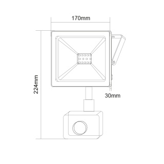 LED SMD προβολέας με αισθητήρα κίνησης Q 50W 110° 3000K (Q5030S)