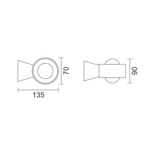 Spotlight Led Επιτοίχιο Φωτιστικό Up - Down 2x 3W Μαύρο (7744)