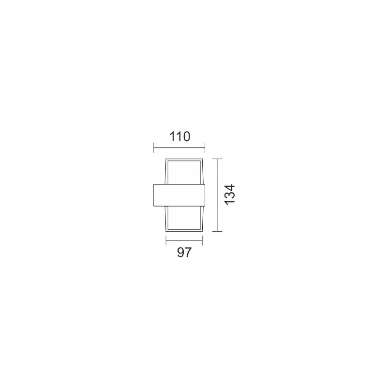 Spotlight Led Επιτοίχιο Φωτιστικό Up - Down 2x 5W Μαύρο (7742)