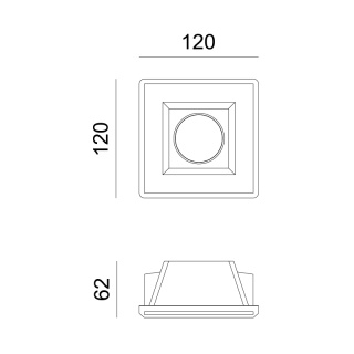 Aca Zoe Χωνευτό Τετράγωνο Γύψινο Φωτιστικό GU10 Λευκό  (G90011C)